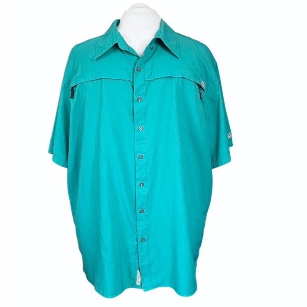 Drake Town Lake Lightweight Shirt 2XL UPF 30+ Outdoor Fishing Camping Aqua